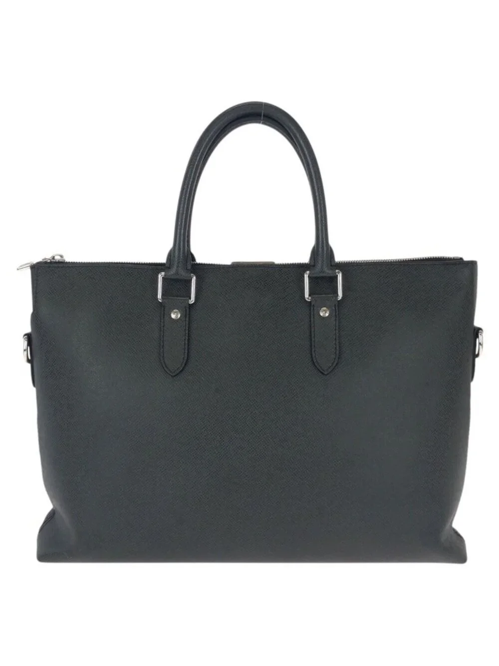 Louis Vuitton Taiga Anton Black Silver Leather Business Briefcase